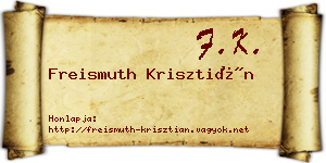 Freismuth Krisztián névjegykártya